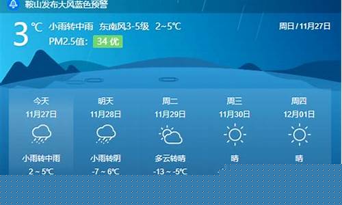 鞍山天气预报5天_鞍山天气预报5天查询