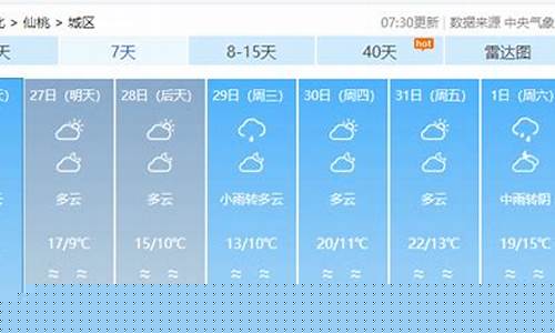 仙桃天气预报15天查询_仙桃天气预报15天查询百度