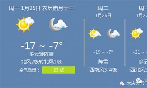 大庆天气预报15天_大庆天气预报15天天气